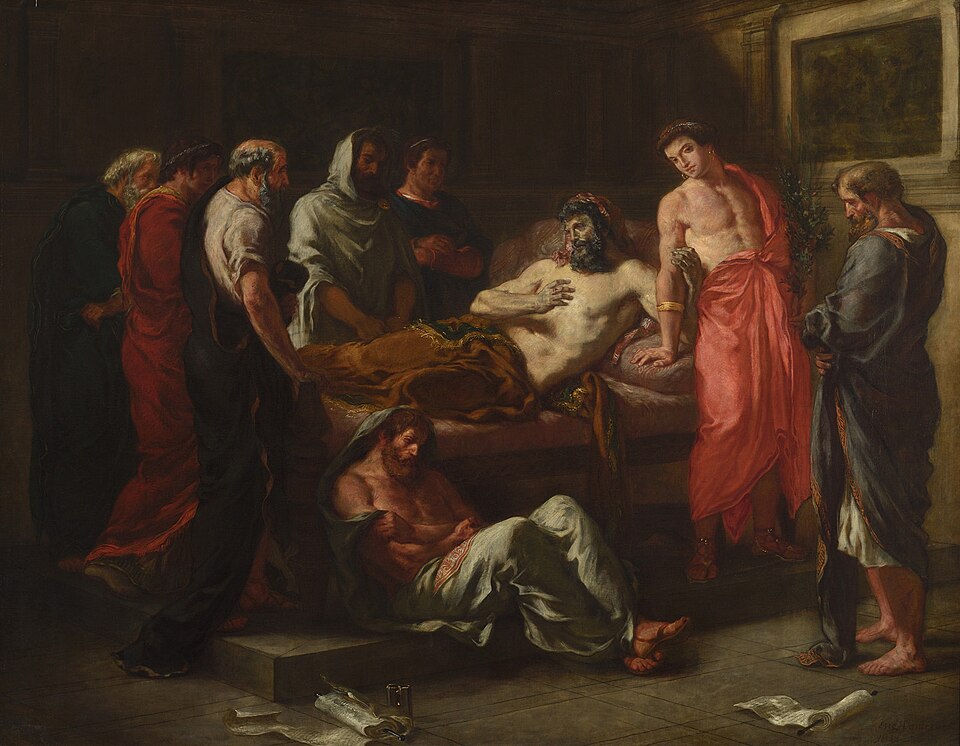 Delacroix, The Last Words of the Emperor Marcus Aurelius: the dying emperor commends his son to his friends.
